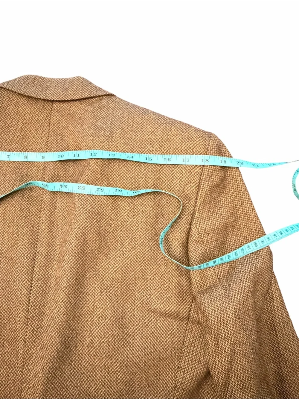 Kasper Virgin Wool Blazer Jacket Brown Herringbone Tweed Vintage Sport Coat 38S